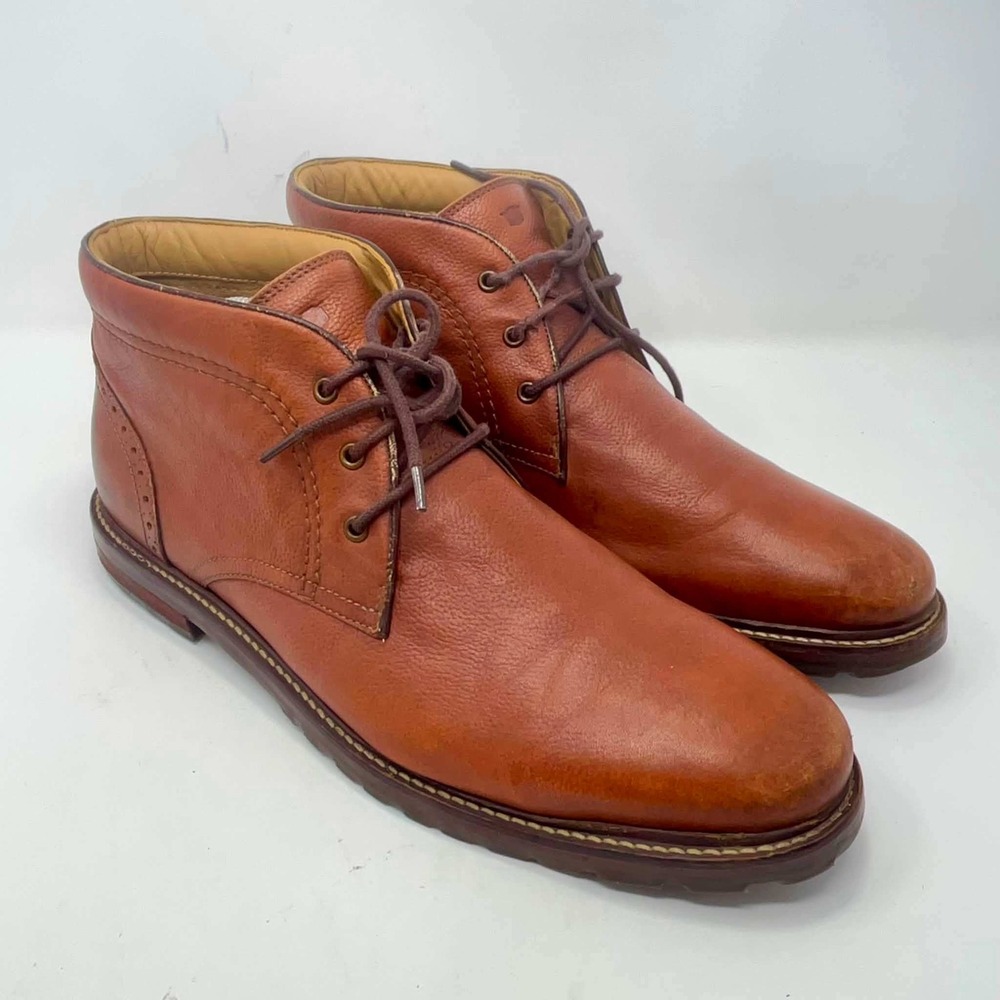 Florsheim Cognac Brown Leather Chukka Boots 11875-222 Mens Size 12 D Academia